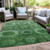 10' X 14' Emerald And Green Medallion Washable Indoor Outdoor Area Rug