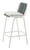 Set of Two White and Green Woven Back And Aluminum Counter Height Bar Chairs
