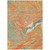 8' X 10' Orange Green And Beige Abstract Washable Indoor Outdoor Area Rug