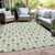 10' X 14' Green And Ivory Geometric Washable Indoor Outdoor Area Rug - 608219131500