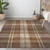 9' X 12' Chocolate Copper And Gold Plaid Washable Indoor Outdoor Area Rug
