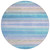 8' Aqua Lavender And Peach Round Striped Washable Indoor Outdoor Area Rug