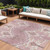8' X 10' Blush Pink And Ivory Ikat Washable Indoor Outdoor Area Rug