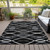 8' X 10' Black Gray And Ivory Abstract Washable Indoor Outdoor Area Rug