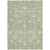 8' X 10' Artichoke Green And Beige Floral Washable Indoor Outdoor Area Rug