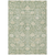 8' X 10' Artichoke Green And Beige Floral Washable Indoor Outdoor Area Rug