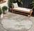 8' Taupe And Beige Round Abstract Washable Indoor Outdoor Area Rug