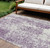 8' X 10' Lavender And Ivory Abstract Washable Indoor Outdoor Area Rug Transitional Style - Lavender, Ivory Color