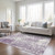 8' X 10' Lavender And Ivory Abstract Washable Indoor Outdoor Area Rug Transitional Style - Lavender, Ivory Color
