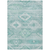 10' X 14' Aqua Turquoise And Ivory Southwestern Washable Indoor Outdoor Area Rug