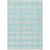 9' X 12' Aqua And Ivory Plaid Washable Indoor Outdoor Area Rug