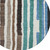8' Brown Teal Blue And Ivory Round Striped Washable Indoor Outdoor Area Rug