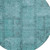 8' Teal Blue And Aqua Round Patchwork Washable Indoor Outdoor Area Rug