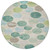 8' Teal Blue Green And Ivory Round Geometric Washable Indoor Outdoor Area Rug - Teal Blue, Green, Ivory