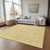 8' X 10' Gold And Ivory Floral Washable Indoor Outdoor Area Rug