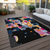 10' X 14' Black Blue And Pink Abstract Washable Indoor Outdoor Area Rug