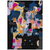 10' X 14' Black Blue And Pink Abstract Washable Indoor Outdoor Area Rug