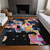 10' X 14' Black Blue And Pink Abstract Washable Indoor Outdoor Area Rug