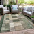 9' X 12' Olive Green Beige And Ivory Geometric Washable Indoor Outdoor Area Rug