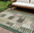 9' X 12' Olive Green Beige And Ivory Geometric Washable Indoor Outdoor Area Rug
