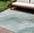 10' X 14' Teal Blue And Aqua Abstract Washable Indoor Outdoor Area Rug