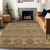 10' X 14' Beige Taupe And Gold Tribal Washable Indoor Outdoor Area Rug
