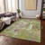 9' X 12' Lime Green Ivory And Pink Abstract Washable Indoor Outdoor Area Rug