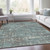 8' X 10' Taupe And Teal Blue Geometric Washable Indoor Outdoor Area Rug