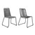 Set of Two 23" Gray Metal Outdoor Dining Chair
