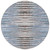 8' Sky Blue And Denim Blue Round Striped Washable Indoor Outdoor Area Rug