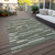 8' X 10' Olive Green Gray And Ivory Striped Washable Indoor Outdoor Area Rug