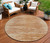 8' Salmon And Copper Round Abstract Washable Indoor Outdoor Area Rug