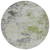 8' Linen Fern Green And Beige Round Abstract Washable Indoor Outdoor Area Rug