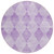 8' Round Lavender Round Geometric Washable Non Skid Indoor Outdoor Area Rug