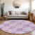 8' Round Lavender Round Geometric Washable Non Skid Indoor Outdoor Area Rug