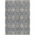 9' X 12' Gray Ivory And Navy Blue Floral Medallion Washable Indoor Outdoor Area Rug