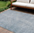 10' X 14' Denim Blue And Ivory Abstract Washable Indoor Outdoor Area Rug Transitional Style - Denim Blue, Ivory Color
