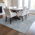 10' X 14' Denim Blue And Ivory Abstract Washable Indoor Outdoor Area Rug Transitional Style - Denim Blue, Ivory Color