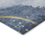 9' X 12' Blue And Gold Abstract Washable Indoor Outdoor Area Rug
