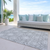 9' X 12' Gray And Silver Medallion Washable Indoor Outdoor Area Rug