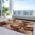 9' X 12' Orange Copper And Ivory Abstract Washable Indoor Outdoor Area Rug