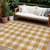 10' X 14' Orange And Beige Plaid Washable Indoor Outdoor Area Rug