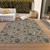9' X 12' Brown Beige And Chocolate Floral Washable Indoor Outdoor Area Rug