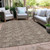 10' X 14' Brown And Beige Geometric Washable Indoor Outdoor Area Rug Transitional Style - Brown, Beige Color