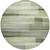 8' Green And Ivory Round Striped Washable Indoor Outdoor Area Rug - Green, Ivory