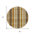 8' Wheat Ivory And Brown Round Plaid Washable Indoor Outdoor Area Rug