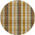 8' Wheat Ivory And Brown Round Plaid Washable Indoor Outdoor Area Rug