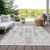9' X 12' Ivory And Brown Floral Washable Indoor Outdoor Area Rug