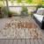 9' X 12' Orange And Ivory Abstract Washable Indoor Outdoor Area Rug Transitional Style - Orange, Ivory Color