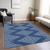 8' X 10' Navy Blue And Ivory Geometric Washable Indoor Outdoor Area Rug